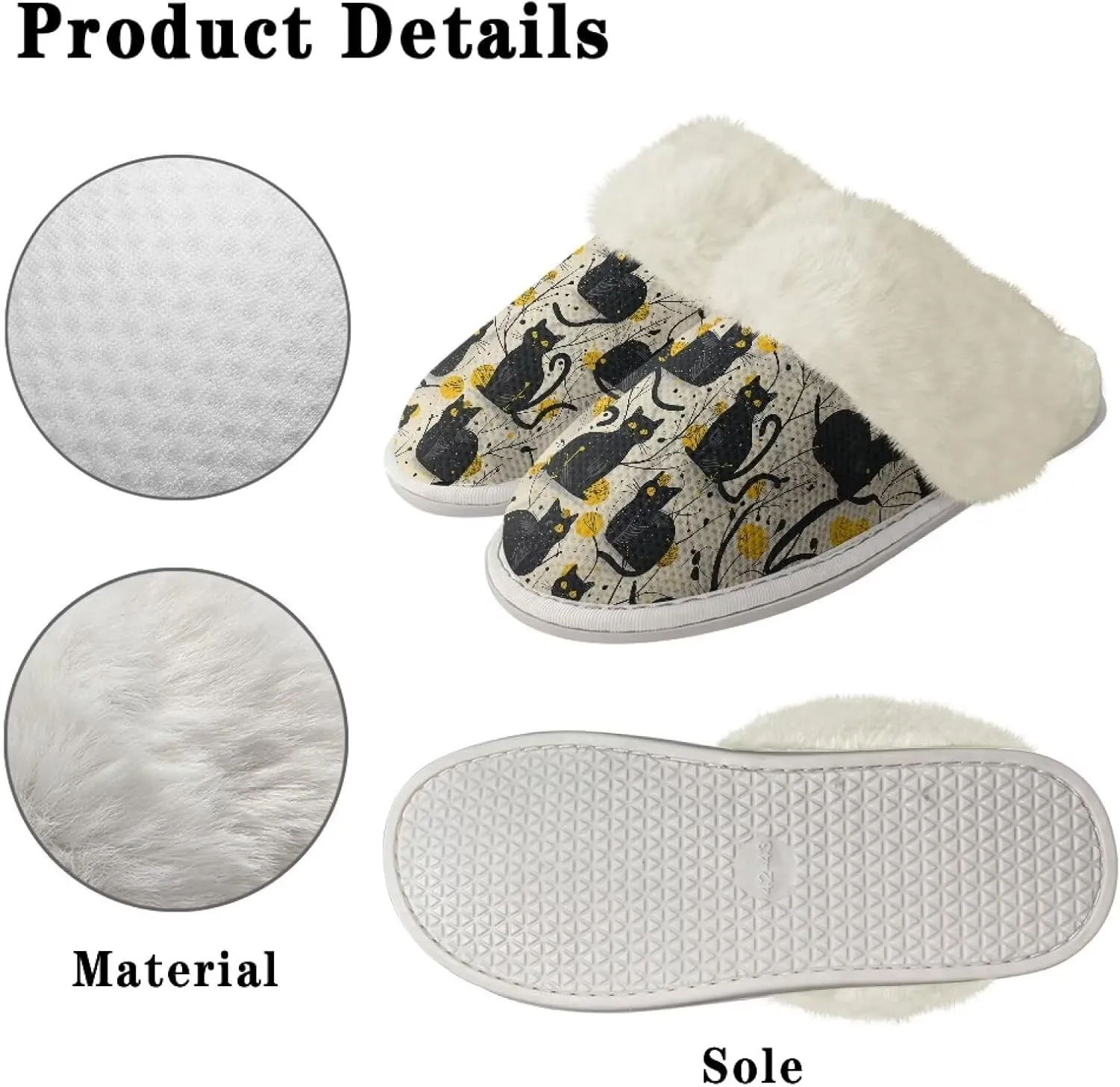 House Slippers for Women Men Winter Slip On Warm Closed Toe Home Shoes Flats Unisex Casual Breathable Soft Plush Bedroom Slipper for Bath Indoor