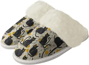 House Slippers for Women Men Winter Slip On Warm Closed Toe Home Shoes Flats Unisex Casual Breathable Soft Plush Bedroom Slipper for Bath Indoor