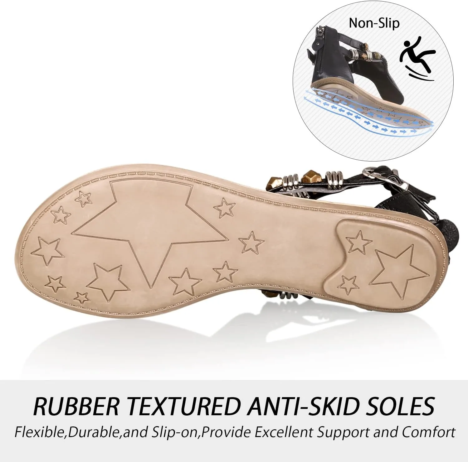 iCKER Women Sandals Rhinestone Dressy Casual Summer flat flip flops Comfortable Sandals