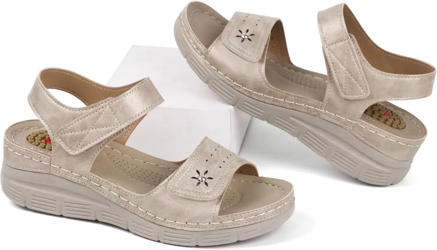 JABASIC Women Comfortable Sandals Orthotic Walking Sandals Orthopedic Arch Support Sandals