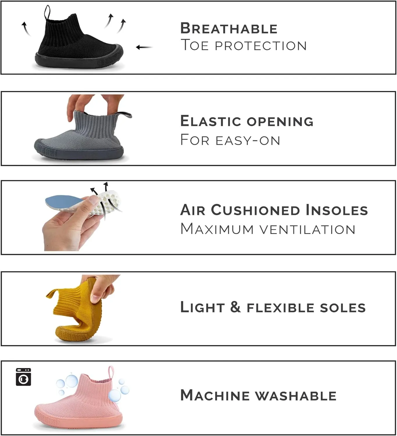 JAN & JUL Machine Washable Knit Shoes | Breathable Light-Weight Sneakers (Baby/Toddler/Little Kid)
