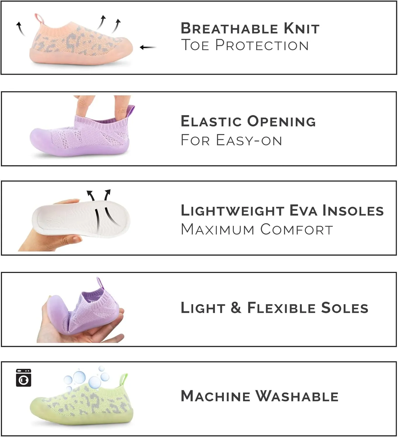 JAN & JUL Machine Washable Knit Shoes | Breathable Light-Weight Sneakers (Baby/Toddler/Little Kid)