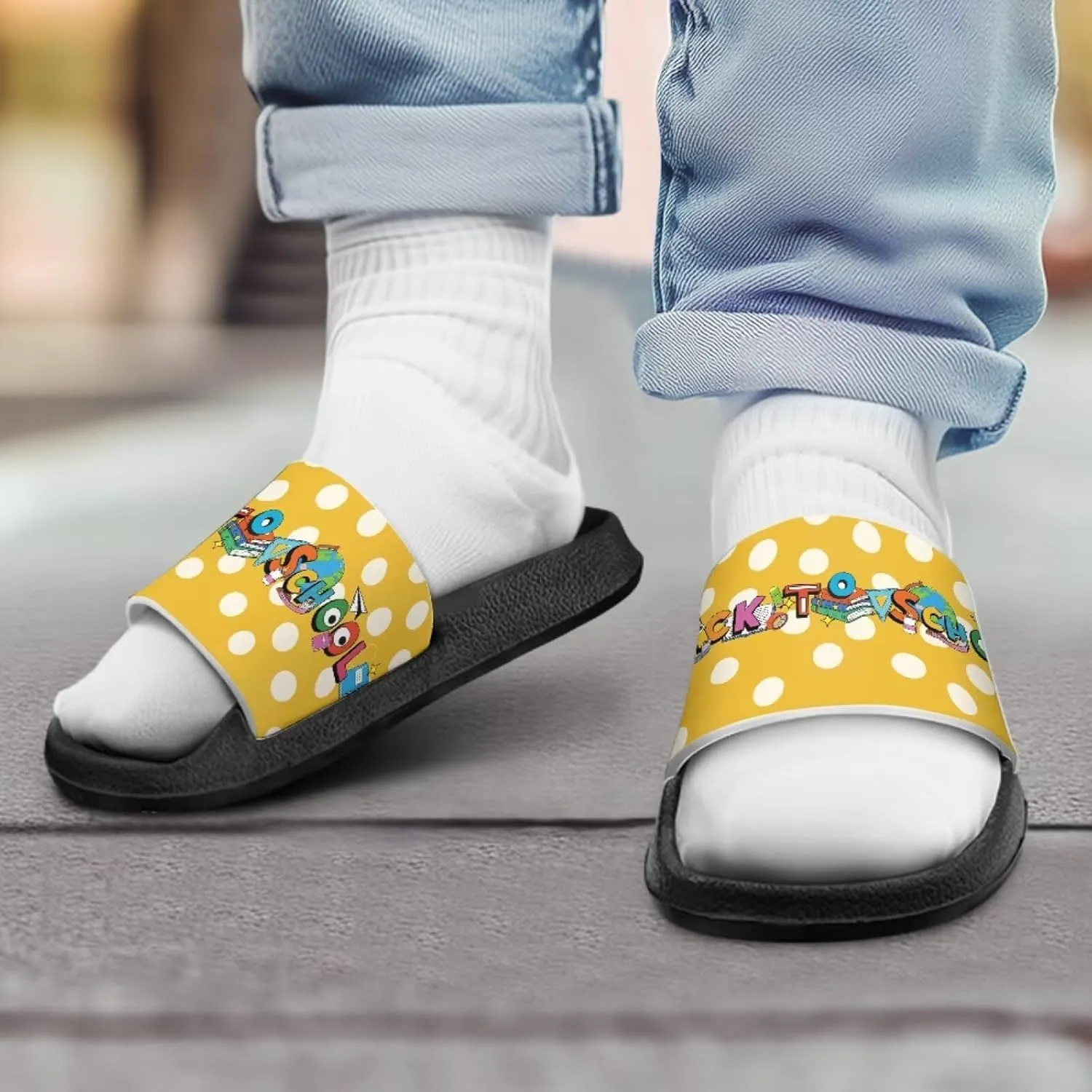 Jeiento Cartoon Slides for Kids Non-Slip Summer Slippers Lightweight Children Sandals for Beach, Pool, Shower,Rabbit Holiday Shoes
