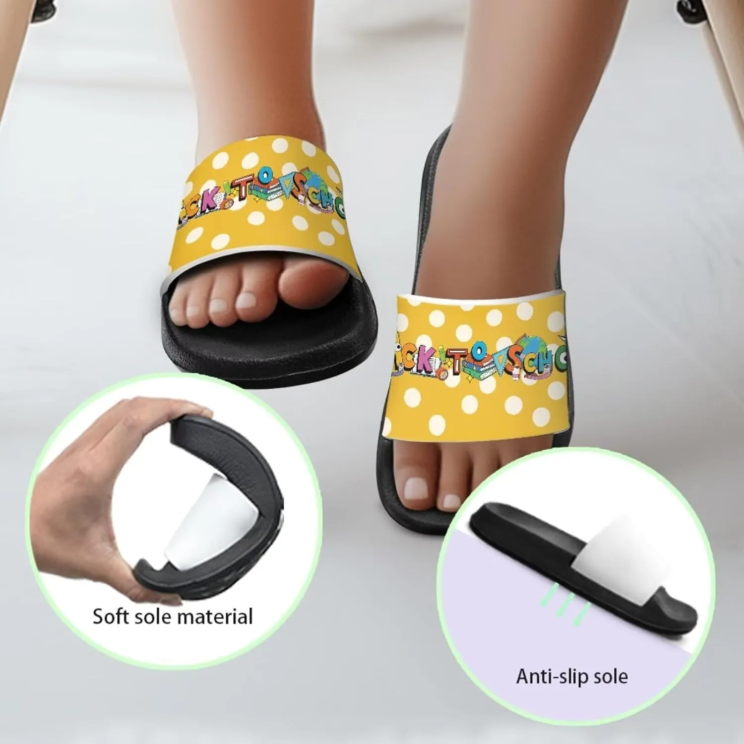 Jeiento Cartoon Slides for Kids Non-Slip Summer Slippers Lightweight Children Sandals for Beach, Pool, Shower,Rabbit Holiday Shoes