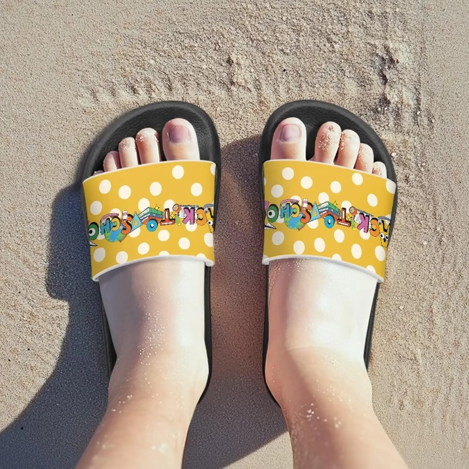 Jeiento Cartoon Slides for Kids Non-Slip Summer Slippers Lightweight Children Sandals for Beach, Pool, Shower,Rabbit Holiday Shoes