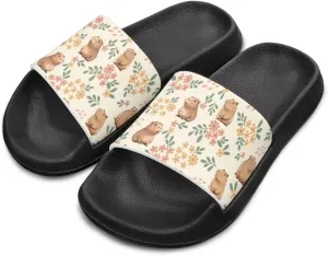 Jeiento Unisex Children Sandals Thick Sole Comfort Footed Casual Slide Open Toe Flat Sandals for Beach,Pool,Bathroom