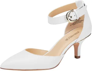 JENN ARDOR Women's Kitten Heel Pumps Ladies Closed Pointed Toe D'Orsay Ankle Strap Dress Stiletto