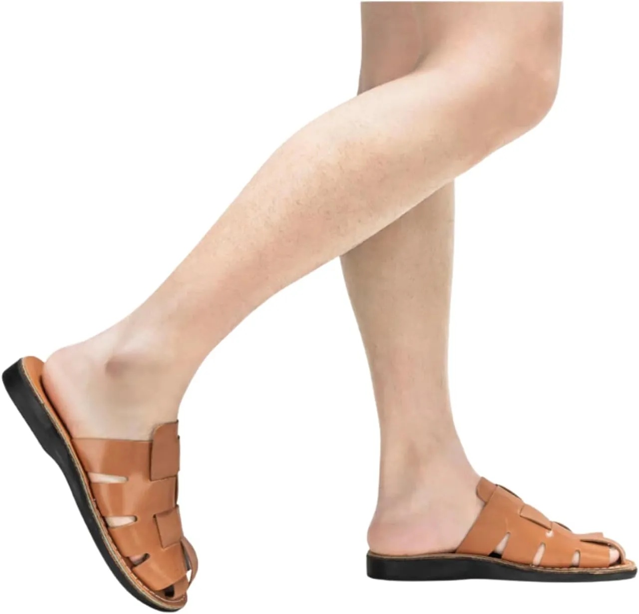 Jerusalem Sandals Sailor - Leather Braided Mule Slide - Men Sandals