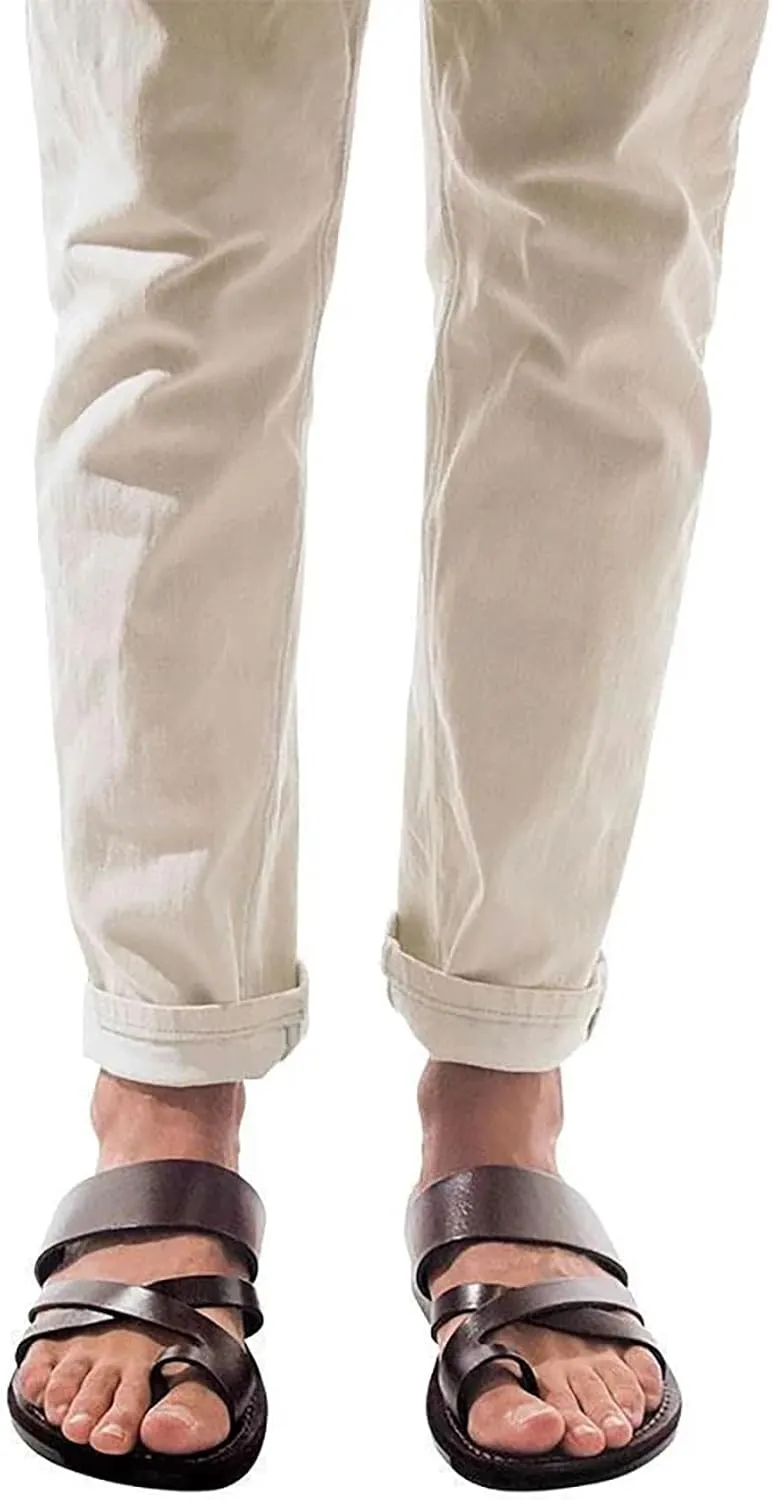 Jerusalem Sandals The Good Shepherd - Leather Toe Loop Slide - Men Sandals