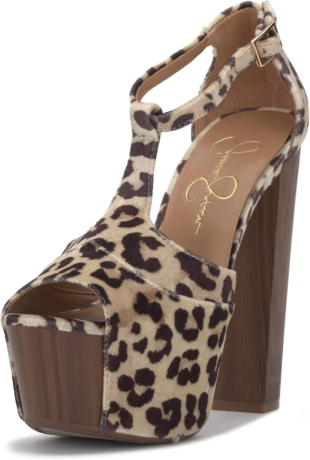 Jessica Simpson Women's Dany T-Strap Platform Sandal Wedge, Natural, 5