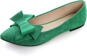 JiangWei Shu Women's Ballet Flats Solid Slip On Walking Shoes