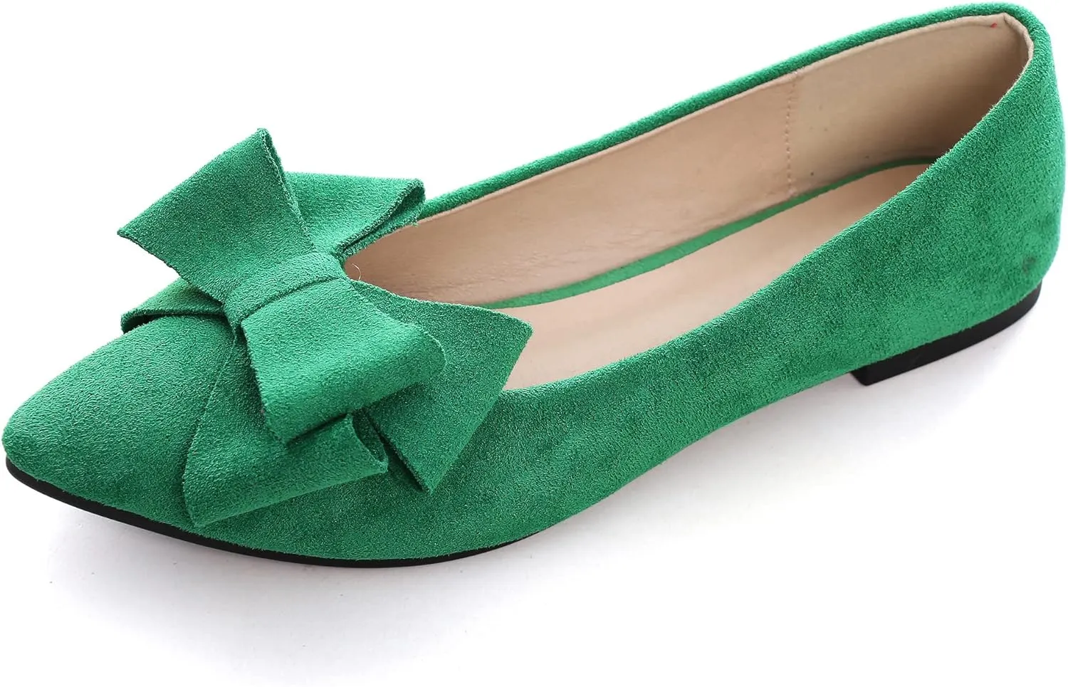 JiangWei Shu Women's Ballet Flats Solid Slip On Walking Shoes