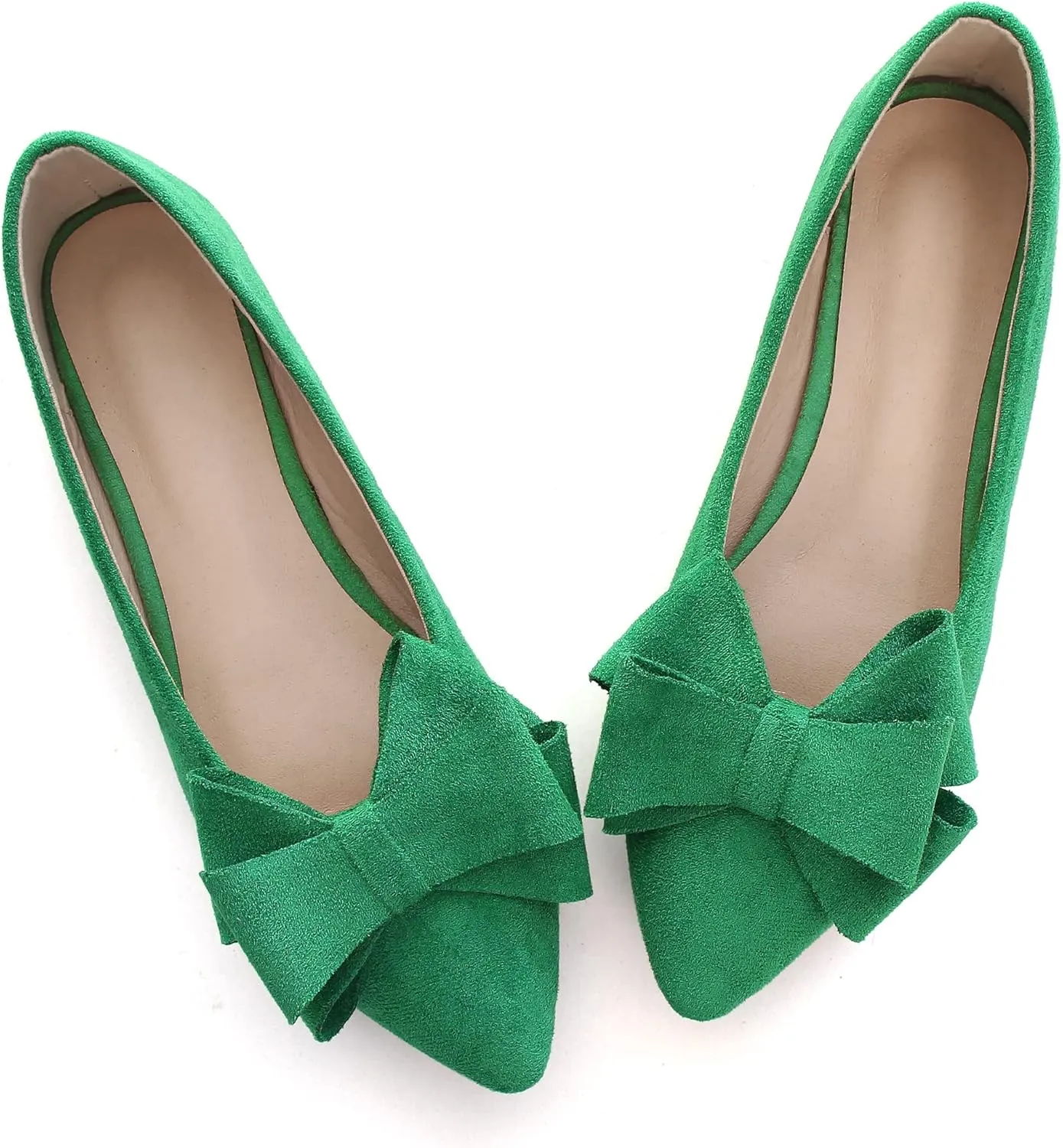 JiangWei Shu Women's Ballet Flats Solid Slip On Walking Shoes