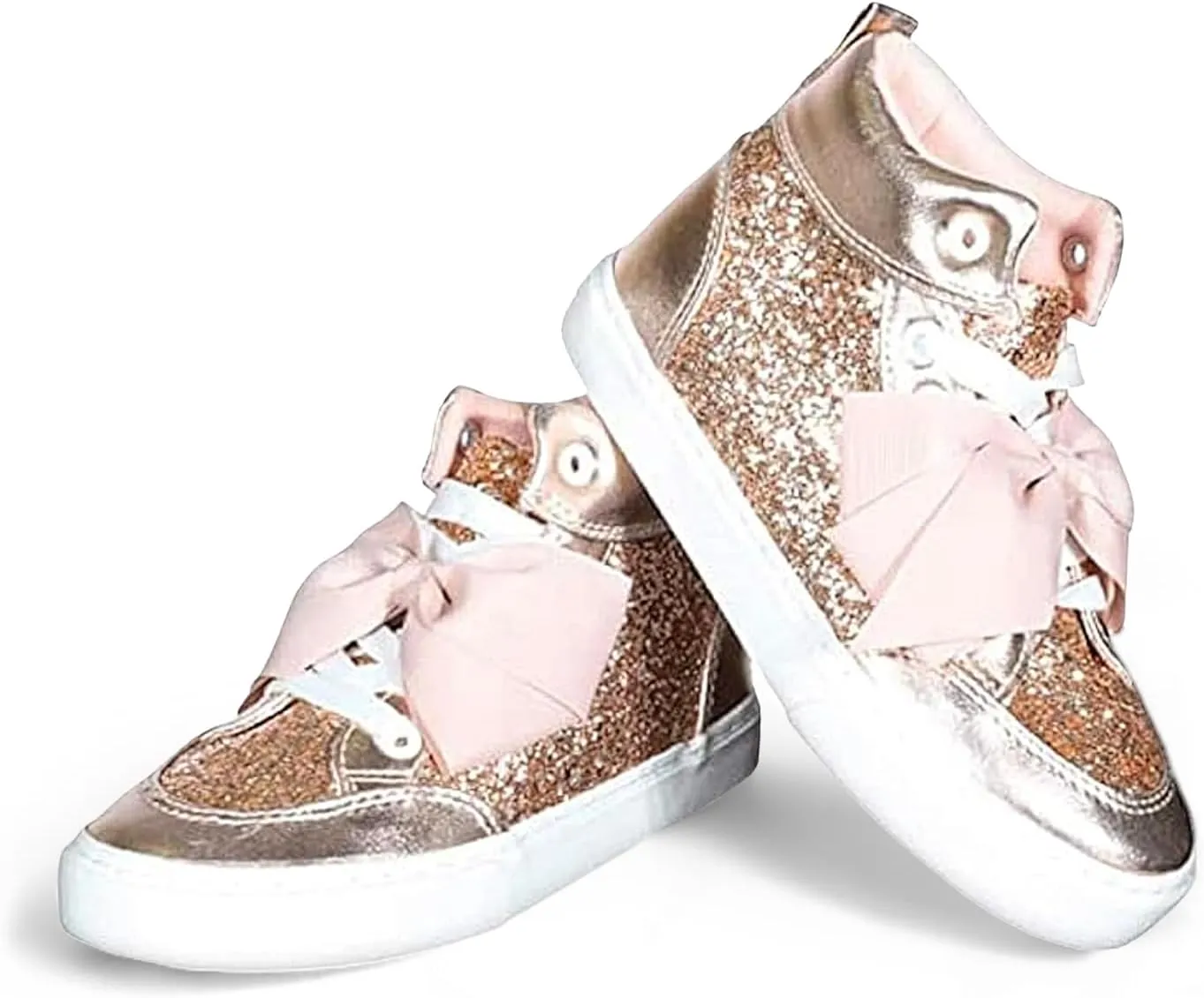 JoJo Siwa Girls High Top Fashion Sneakers, Rose Gold (Toddler, Little Kid)