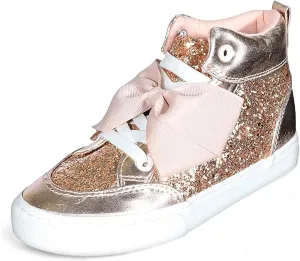 JoJo Siwa Girls High Top Fashion Sneakers, Rose Gold (Toddler, Little Kid)