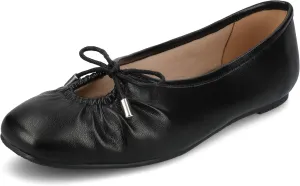 Journee Collection Womens Callee Ruched Ballet Dress Flats with Bow Cushioned Slip On Soft Square Toe Fashion Shoe