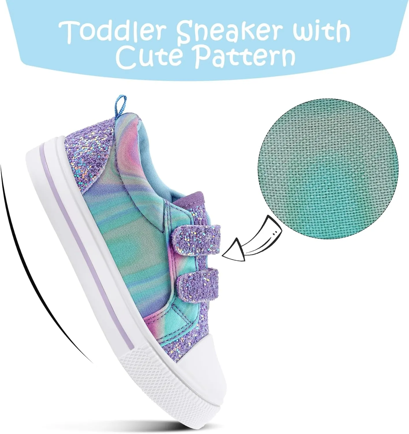 K KomForme Toddler Boys & Girls Shoes Kids Canvas Sneakers with Cartoon Dual Hook and Loops