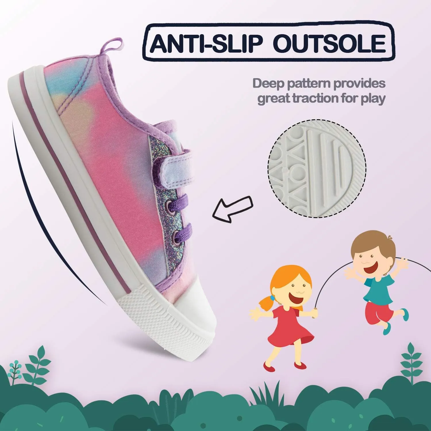 K KomForme Toddler Shoes Boys Girls Canvas Sneakers Size 4-13