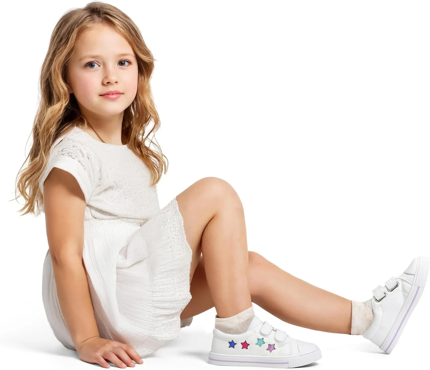 K KomForme Toddler Sneakers for Boys and Girls Dual Hook and Loops Sneakers Baby Canvas Shoes