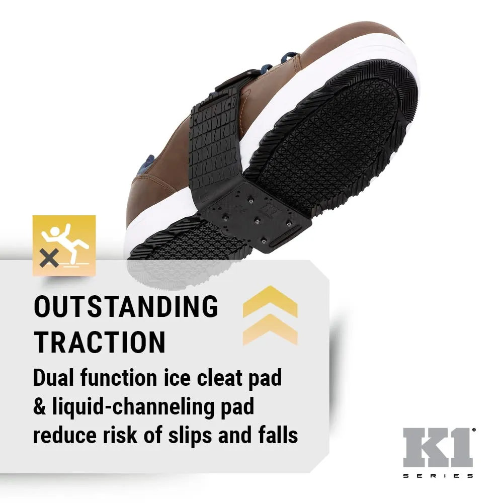 K1 Mid-Sole Ice Cleats - Rotatable Traction Aids For Flat Shoes - Indoor/Outdoor, Climbing, Driving - Slim Profile - Black