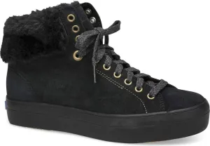 Keds Rise Hi Suede Faux Fur Women 9 Black