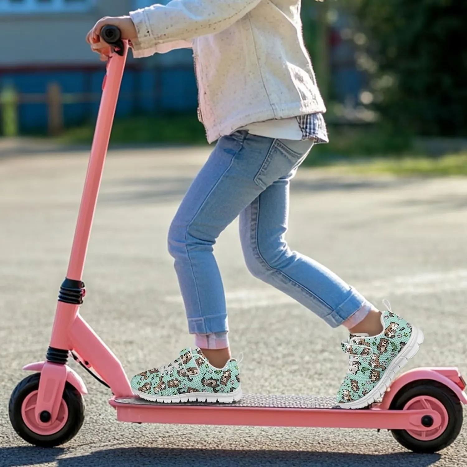 Kid Girls Boys School Loafers Shoes with One Strap Non-Slip Bungee Running Shoes Casual Sneakers Cushion Sneaker