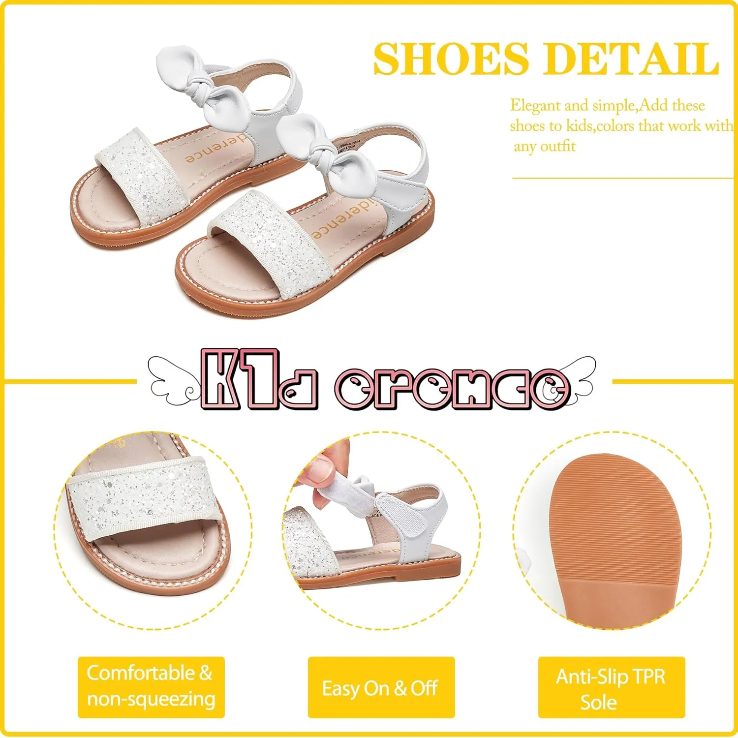 Kiderence Toddler Girls Sandals Little Girls Kids Summer Shoes Toddler Sandals
