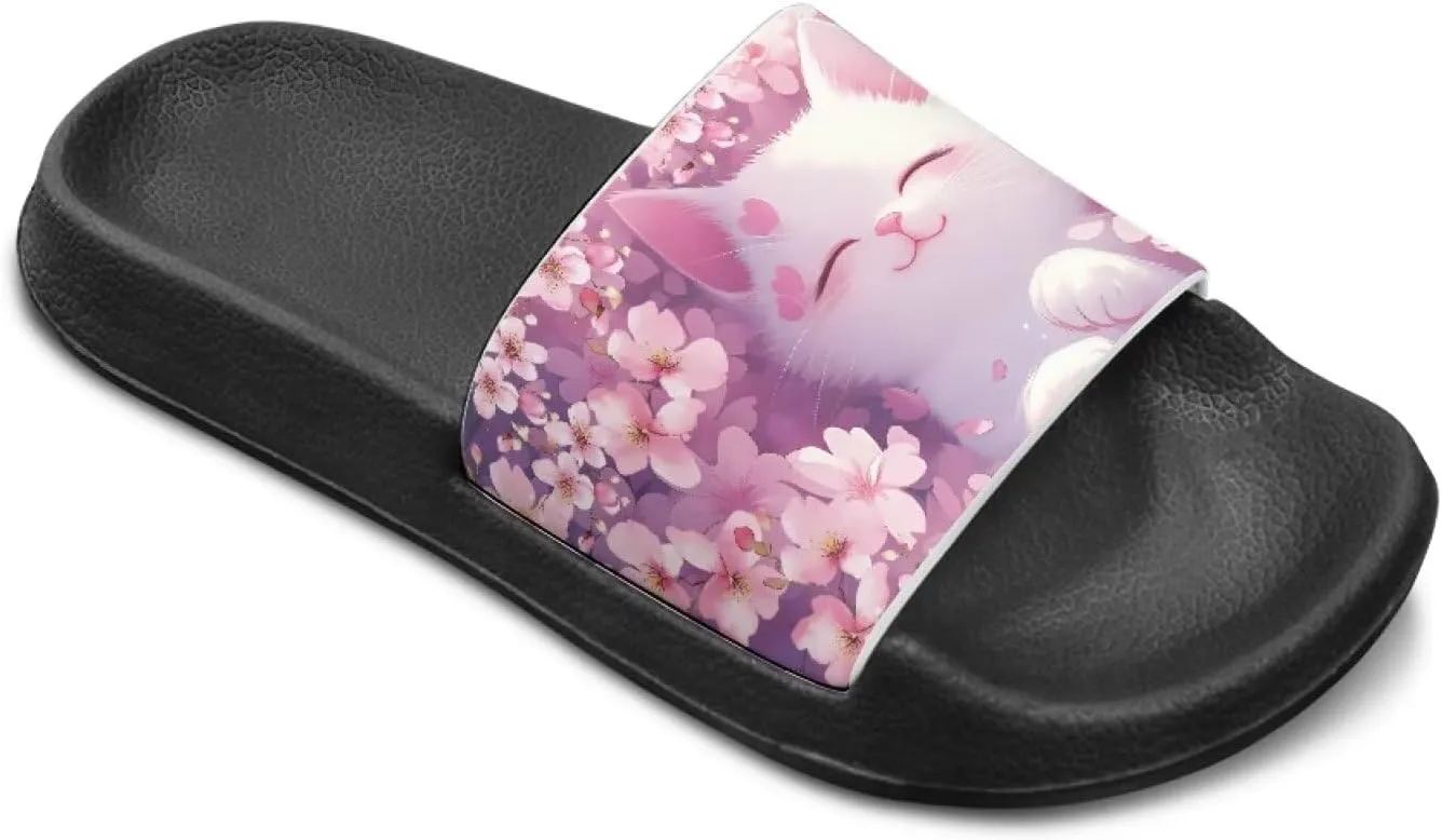 Kids Slide Sandals Cat Themed Anti-Slip Girls Boys Sandals for Beach