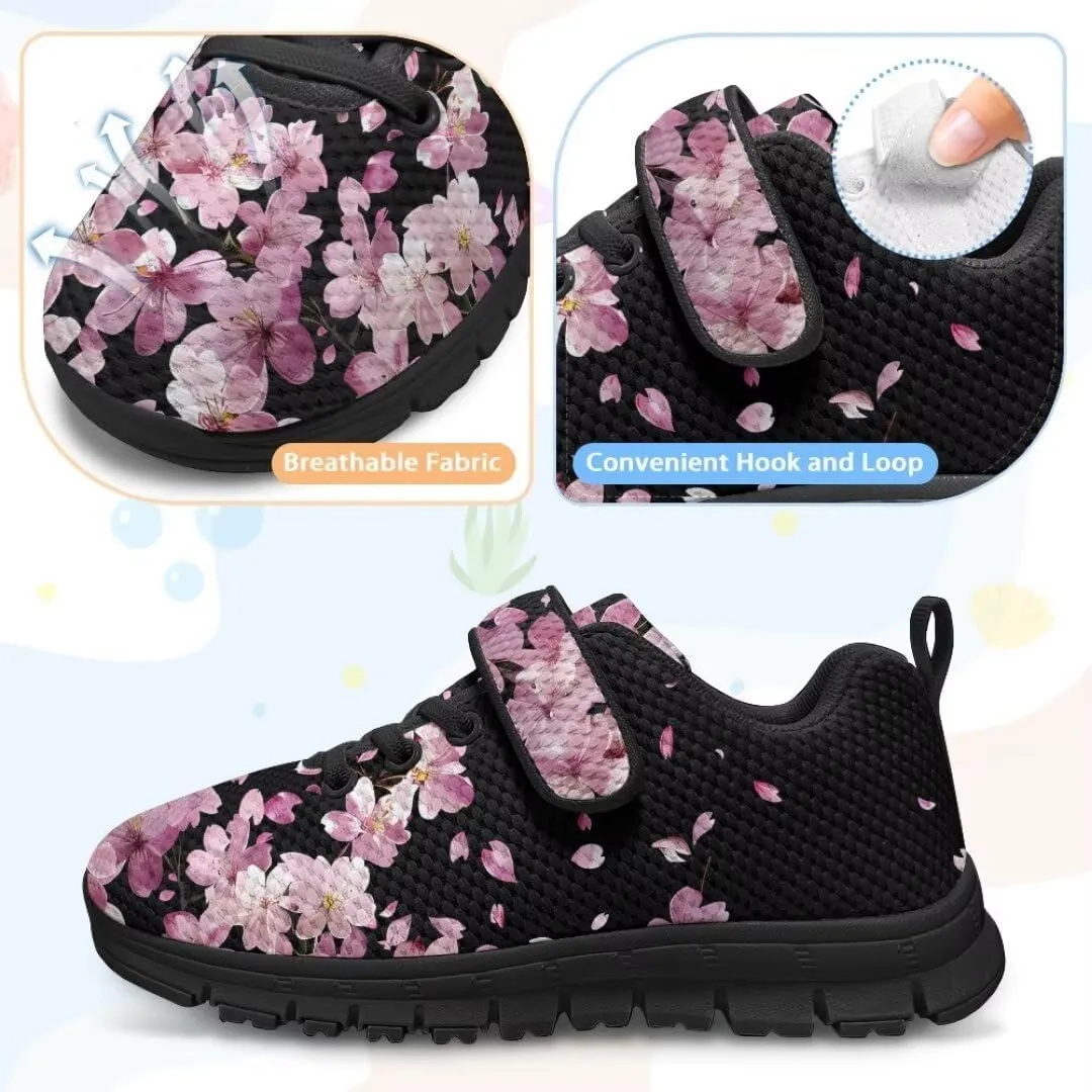 Kids Sneakers Non Slip Sports Shoes for Girls Strap Hook and Loop School Walking Sneakers