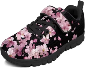 Kids Sneakers Non Slip Sports Shoes for Girls Strap Hook and Loop School Walking Sneakers