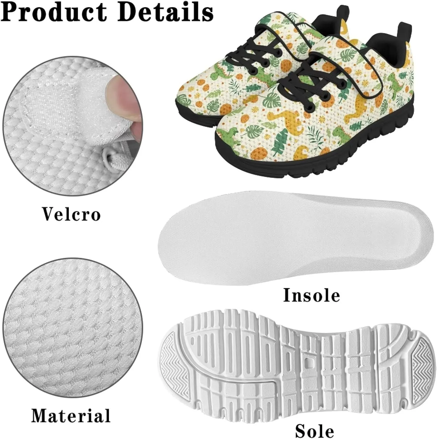 Kids Strap Sneakers Non-Slip School Loafers Shoes Sports Running Walking Shoes Casual Wide Barefoot Shoes