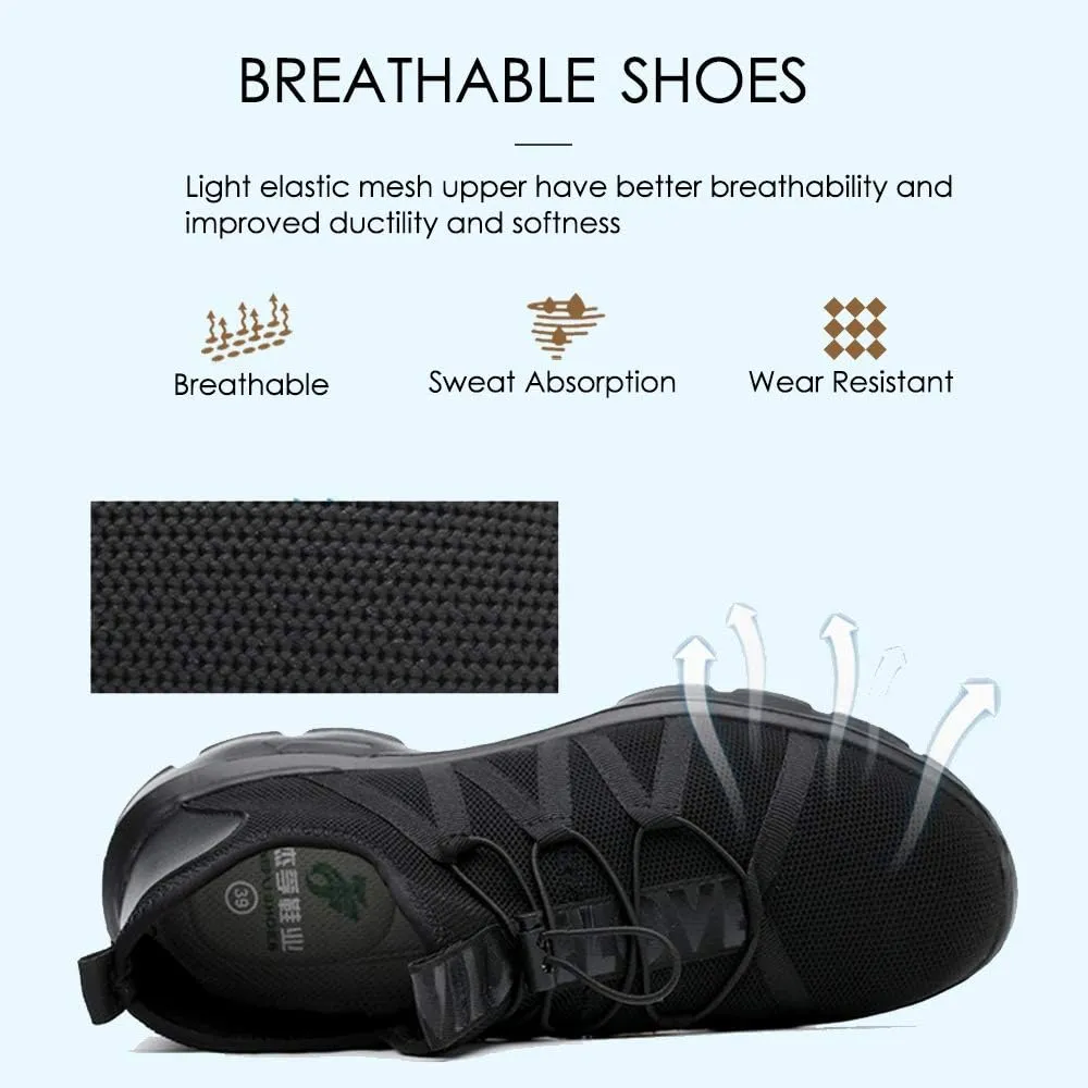 KINOW Men Steel Toe Safety Work Shoes Slip Resistant Lightweight Outdoor Athletic Industrial Construction Sneakers for Women