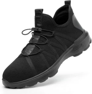 KINOW Men Steel Toe Safety Work Shoes Slip Resistant Lightweight Outdoor Athletic Industrial Construction Sneakers for Women