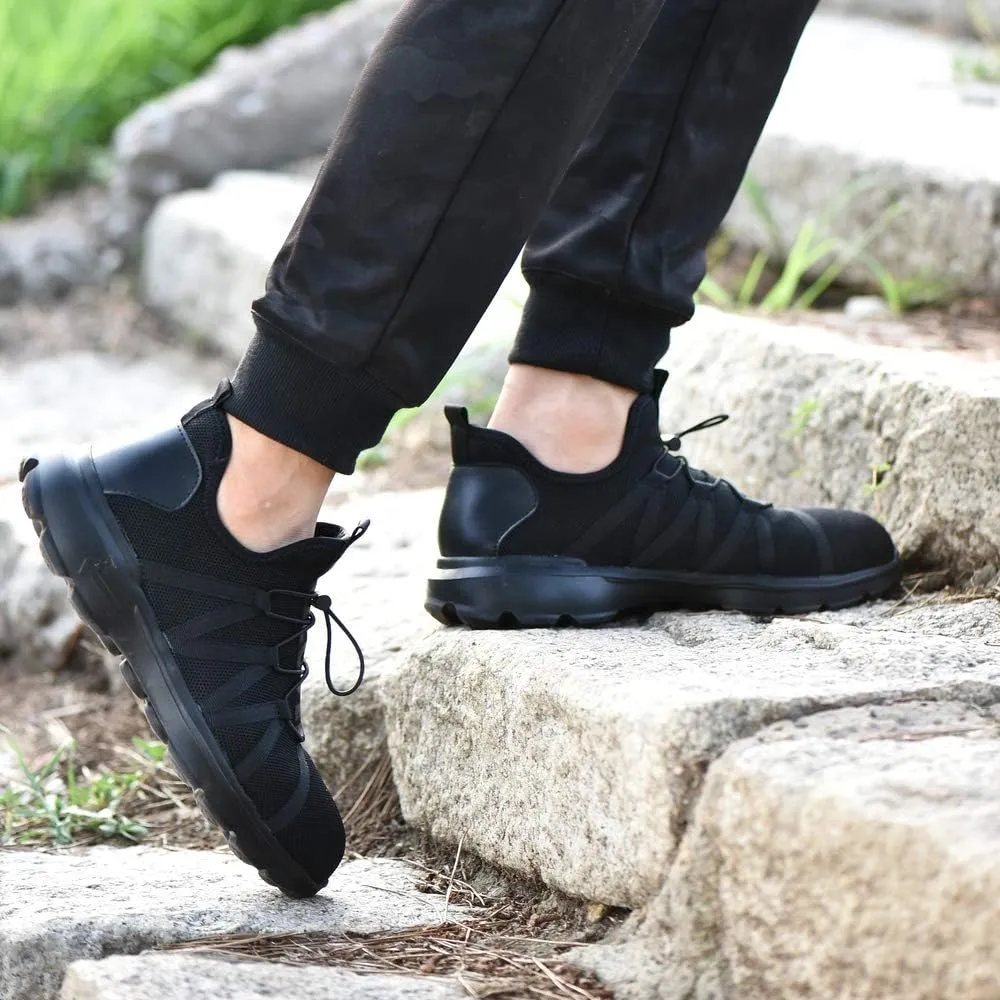KINOW Men Steel Toe Safety Work Shoes Slip Resistant Lightweight Outdoor Athletic Industrial Construction Sneakers for Women