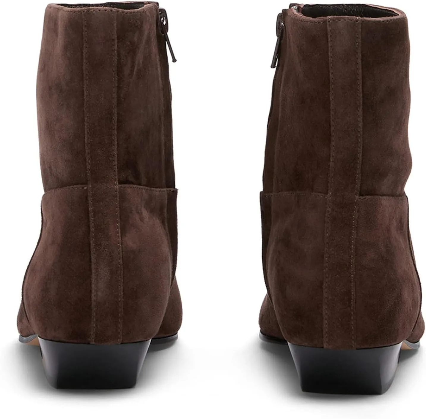 KysBloes Women Square Toe Ankle Boots Low Heel Booties Flats Winter Shoes Comfortable Side Zip Short Boots
