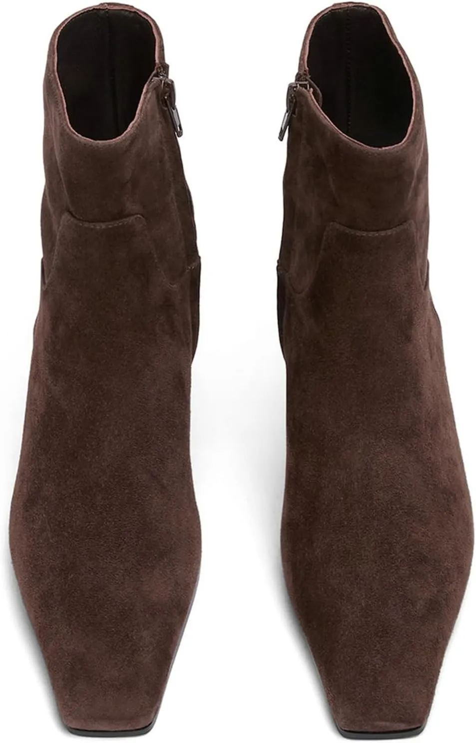 KysBloes Women Square Toe Ankle Boots Low Heel Booties Flats Winter Shoes Comfortable Side Zip Short Boots