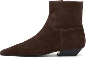 KysBloes Women Square Toe Ankle Boots Low Heel Booties Flats Winter Shoes Comfortable Side Zip Short Boots