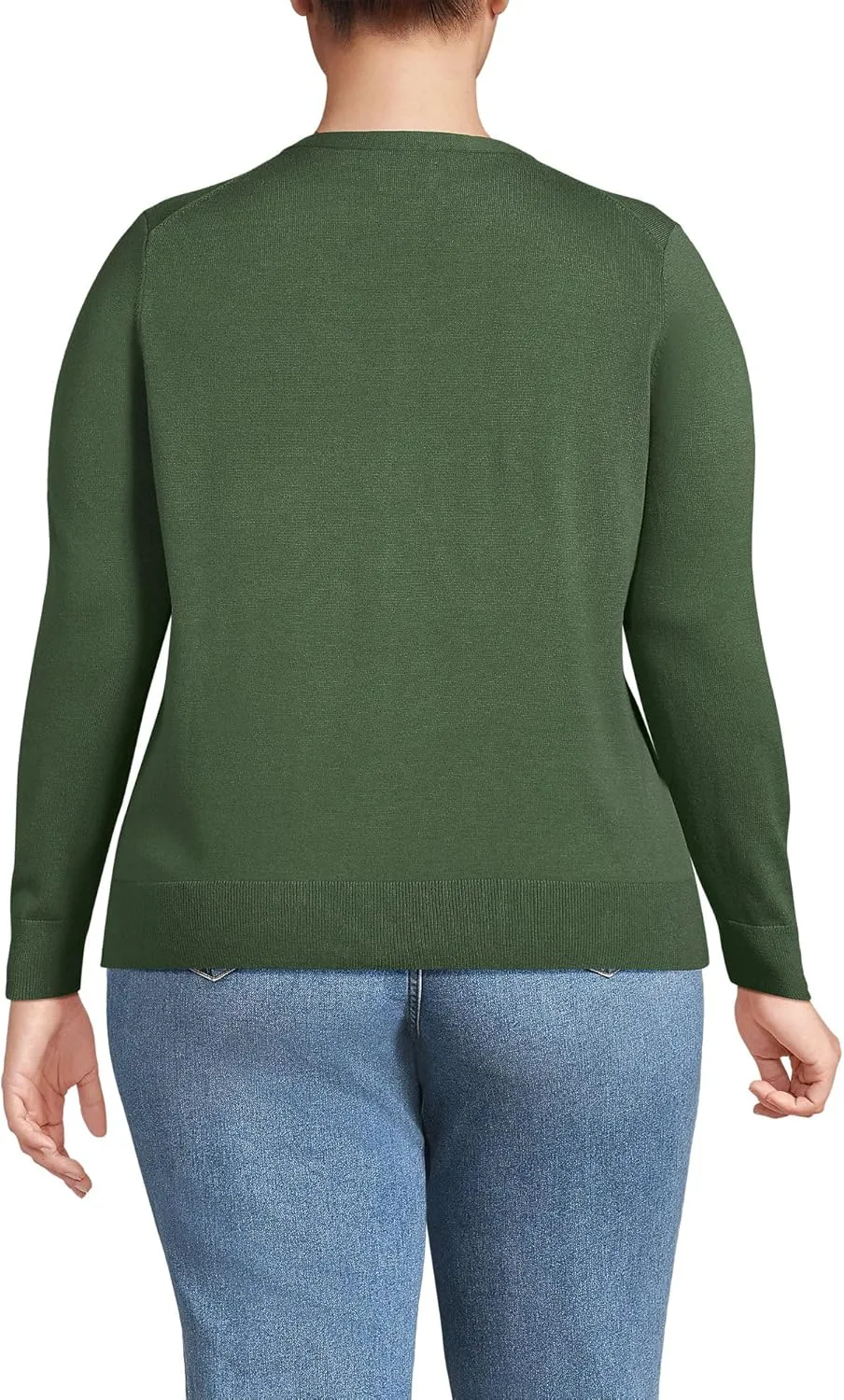 Lands' End Women's Fine Gauge Cotton Cardigan Sweater