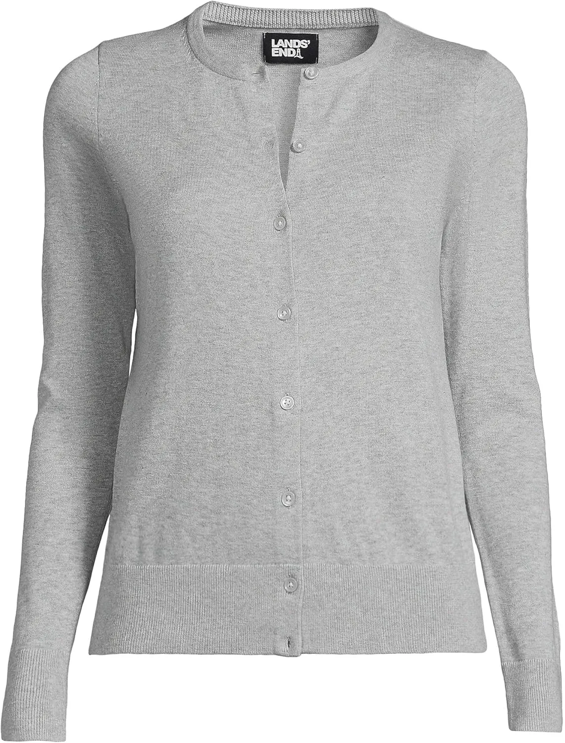 Lands' End Women's Fine Gauge Cotton Cardigan Sweater