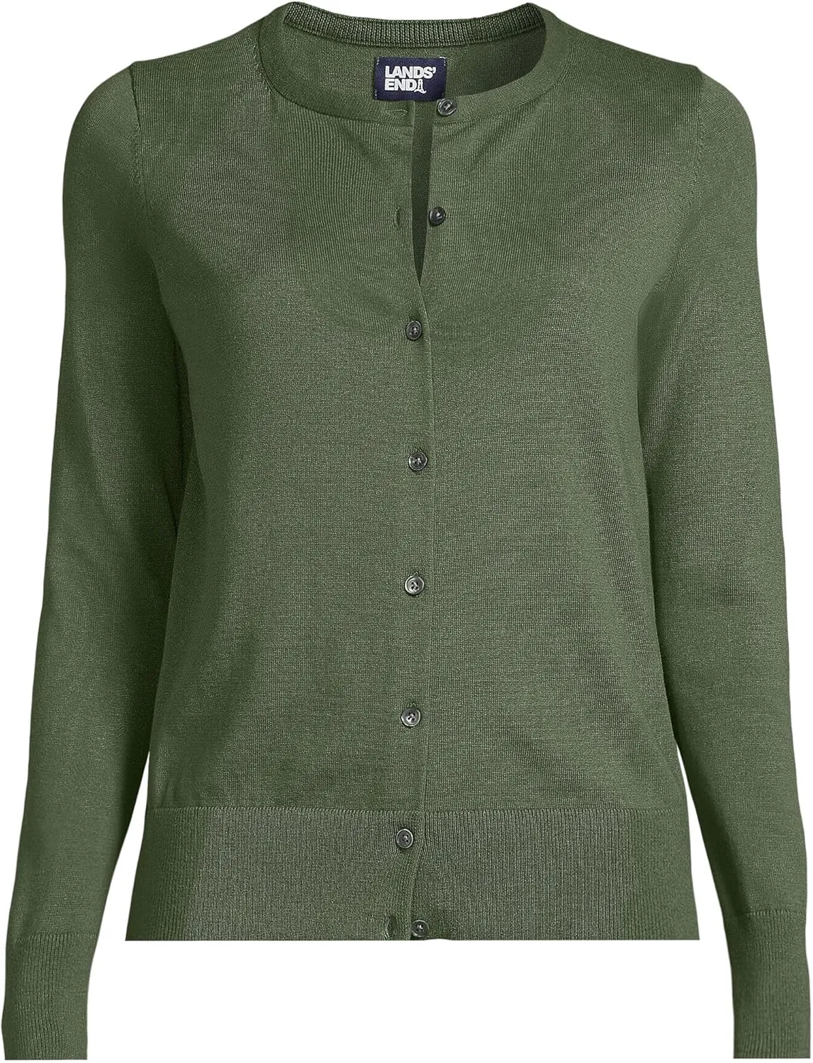 Lands' End Women's Fine Gauge Cotton Cardigan Sweater