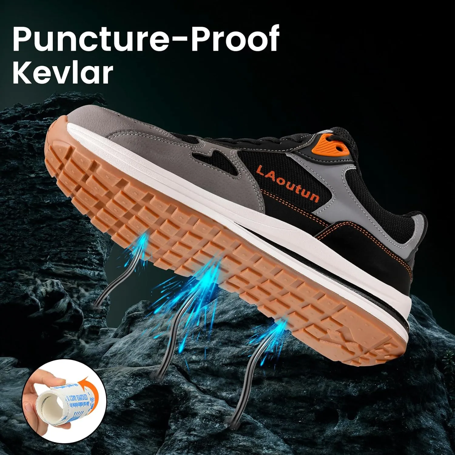 LAoutun Steel Toe Shoes for Men Women Safety Work Shoes Indestructible Steel Toe Sneakers Lightweight Work Shoes Toe Shoes