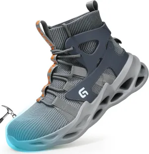LAoutun Steel Toe Shoes for Men Women Work Shoes Safety Sneakers Shoes Comfortable Lightweight Puncture Proof Slip on Indestructible Work Shoes