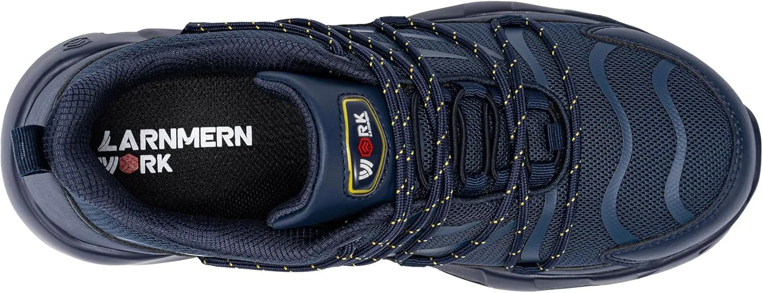 LARNMERN Steel Toe Shoes for Men Lightweight Safety Shoes Work Air Cushion Construction Zapatos Punta de Acero para Hombres