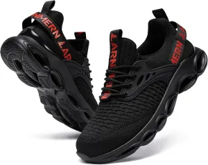 LARNMERN Steel Toe Shoes for Men Women Wide Lightweight Safety Sneakers Comfortable Safety Shoes Colorful Tennis Work Shoes