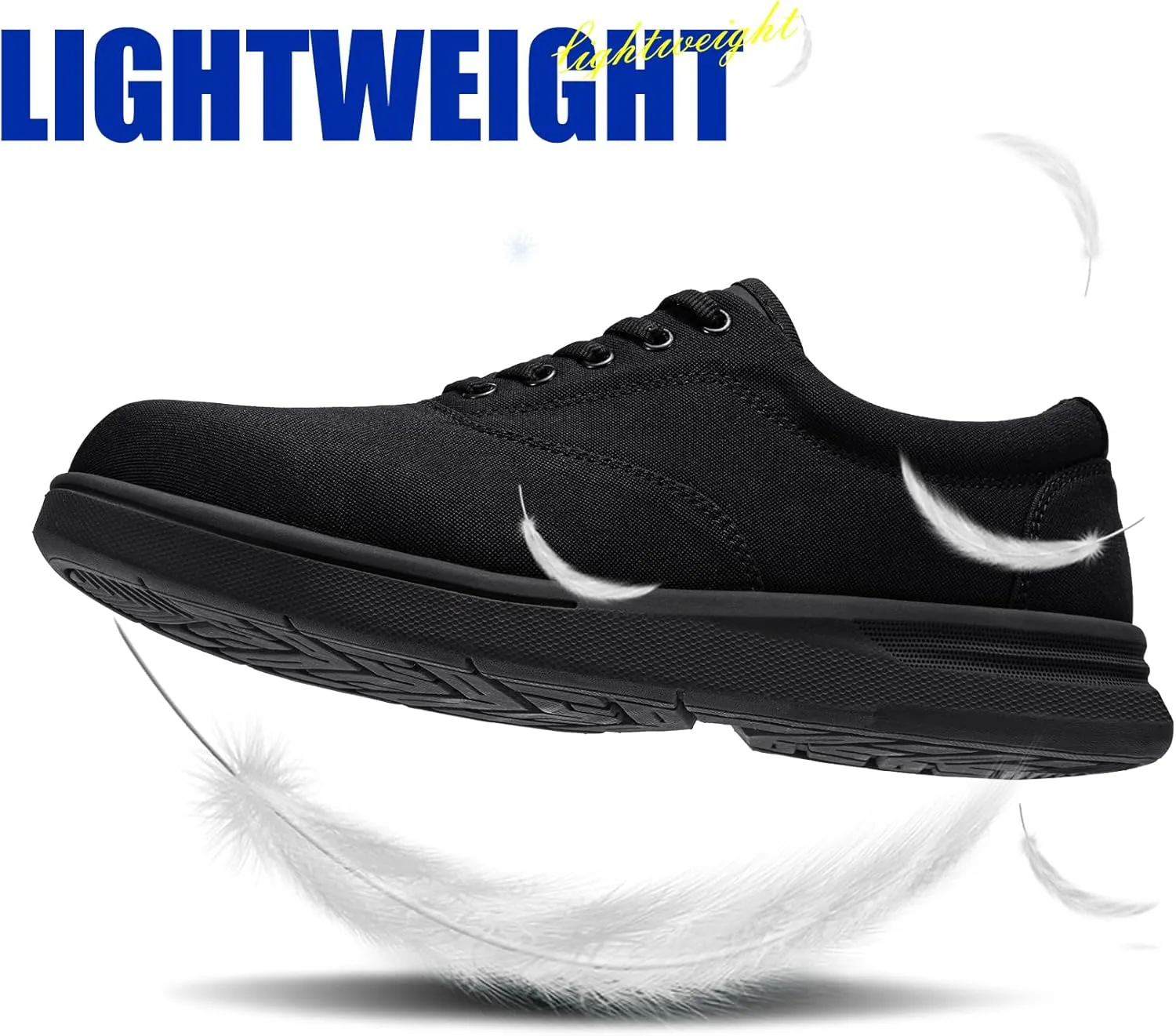 LARNMERN Steel Toe Shoes Men Lightweight Work Safety Sneakers,Comfortable Walking Skate Slip On Wide Toe Minimalist Shoes