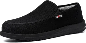 LARNMERN Steel Toe Slip On Work Shoes Mens Safety Sneakers Walking Shoe Lightweight Steel Toe Loafers