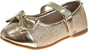 Laura Ashley Girl Flats Dress Sandals - Ballet Bow Party Shoes, (Toddler - Little Kid - Big Kid)