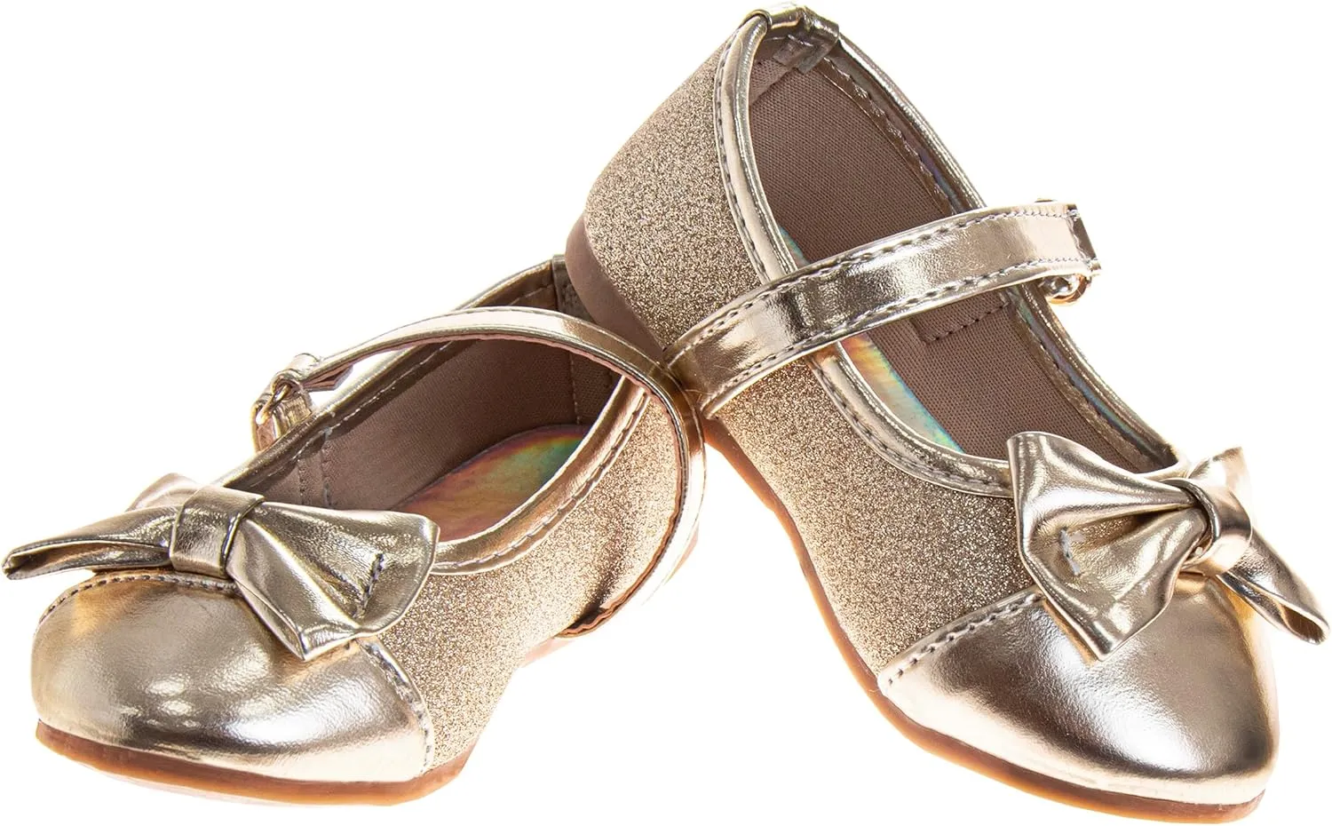 Laura Ashley Girl Flats Dress Sandals - Ballet Bow Party Shoes, (Toddler - Little Kid - Big Kid)