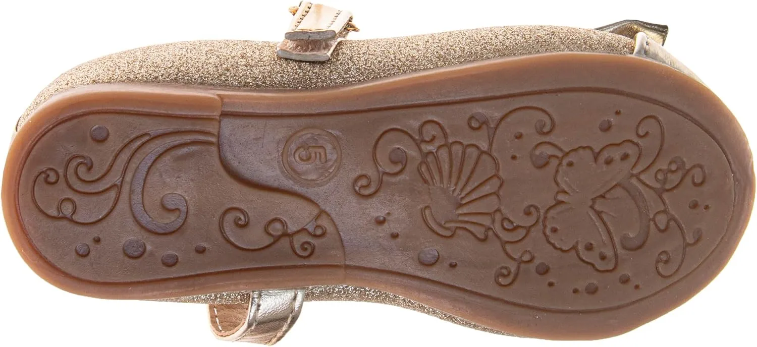 Laura Ashley Girl Flats Dress Sandals - Ballet Bow Party Shoes, (Toddler - Little Kid - Big Kid)