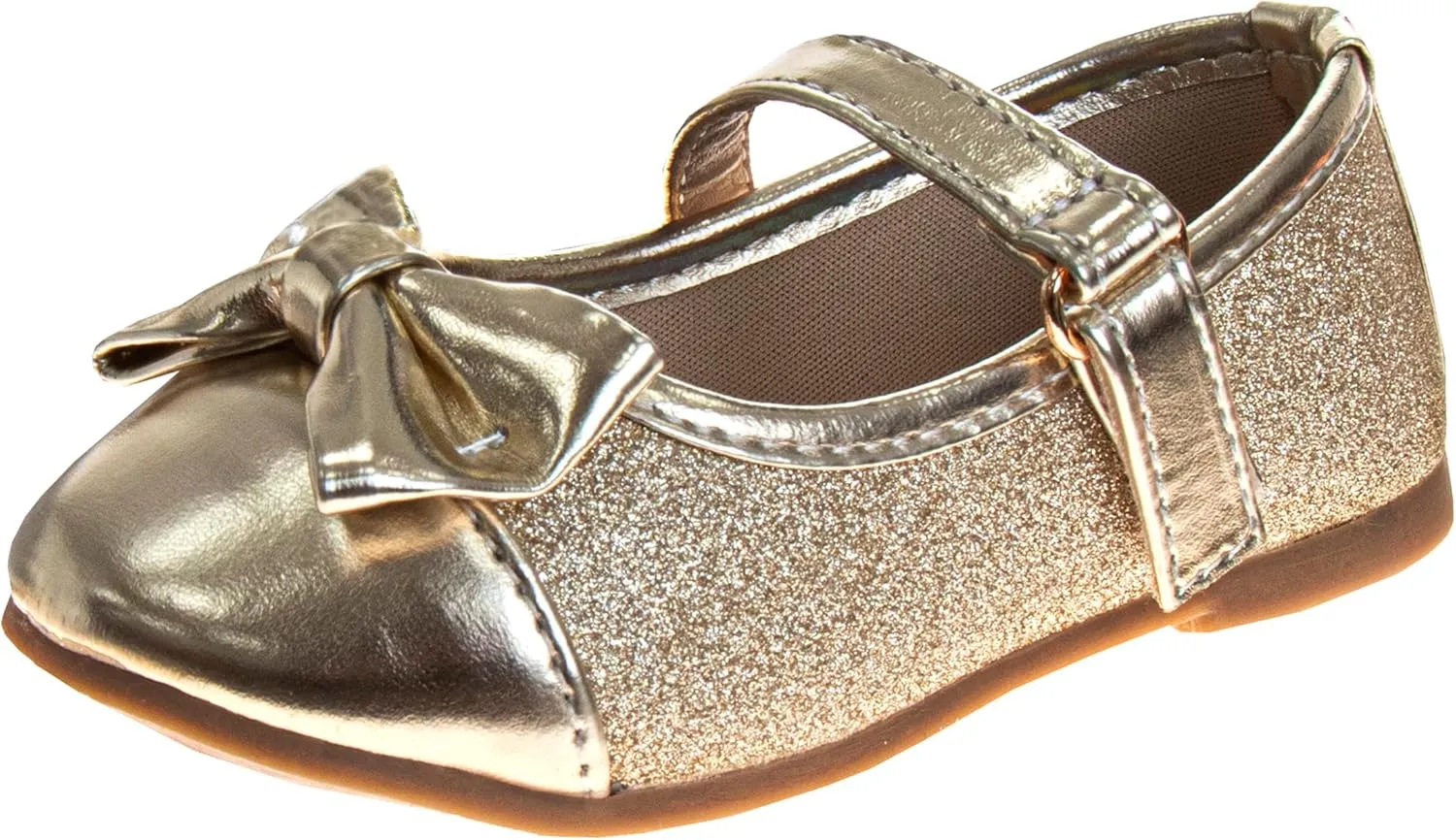 Laura Ashley Girl Flats Dress Sandals - Ballet Bow Party Shoes, (Toddler - Little Kid - Big Kid)